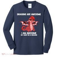 Dragons Dragons Are Awesome I'm A Dragon Girls Kids Long Sleeve Shirt thumb 0