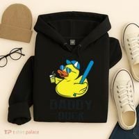 Daddy Duck Baseball Dad Rubber Duck Gift Hoodie thumb 4