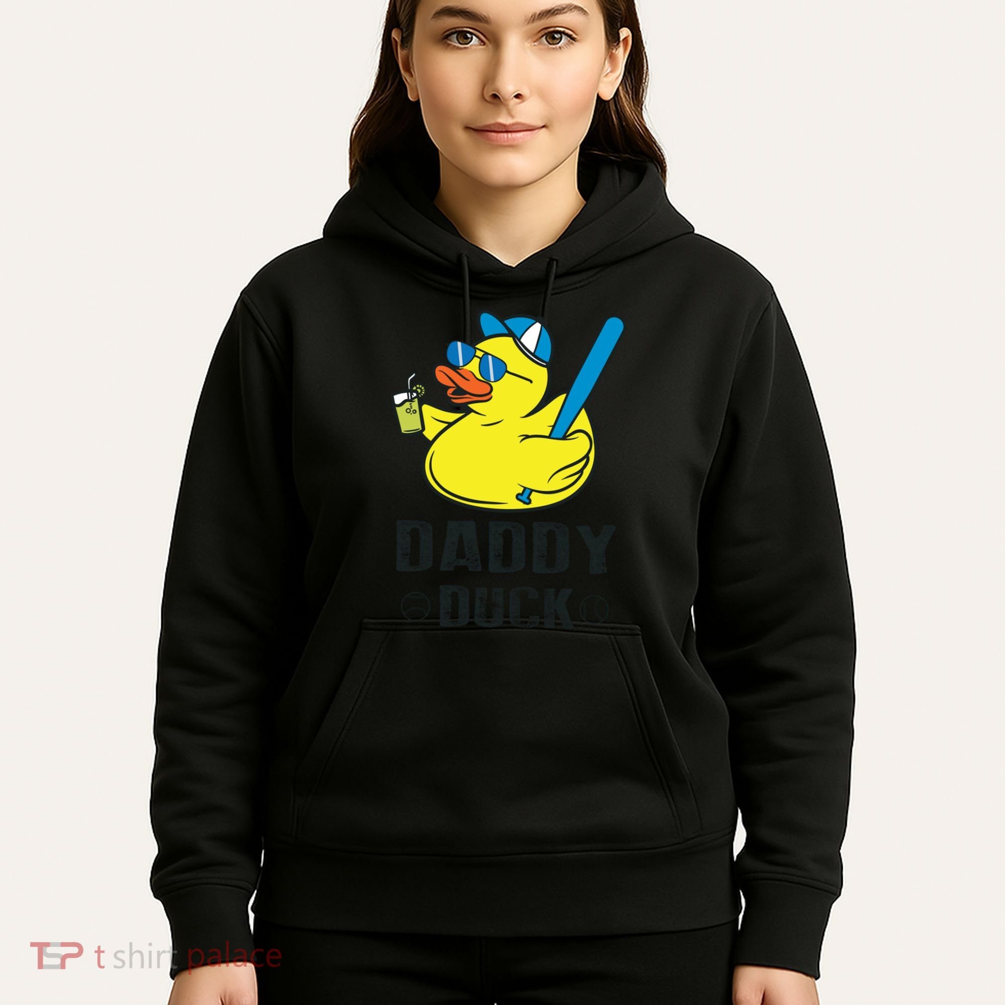 Daddy Duck Baseball Dad Rubber Duck Gift Hoodie