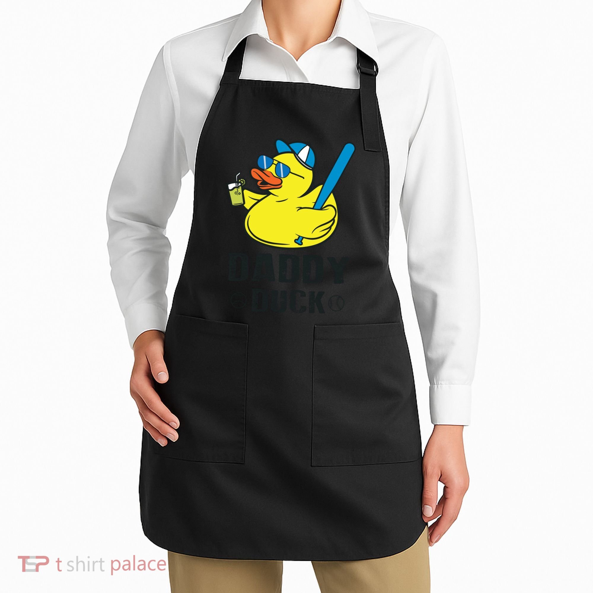 Daddy Duck Baseball Dad Rubber Duck Gift Apron