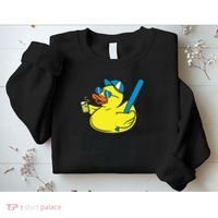 Daddy Duck Baseball Dad Rubber Duck Gift Sweatshirt thumb 2