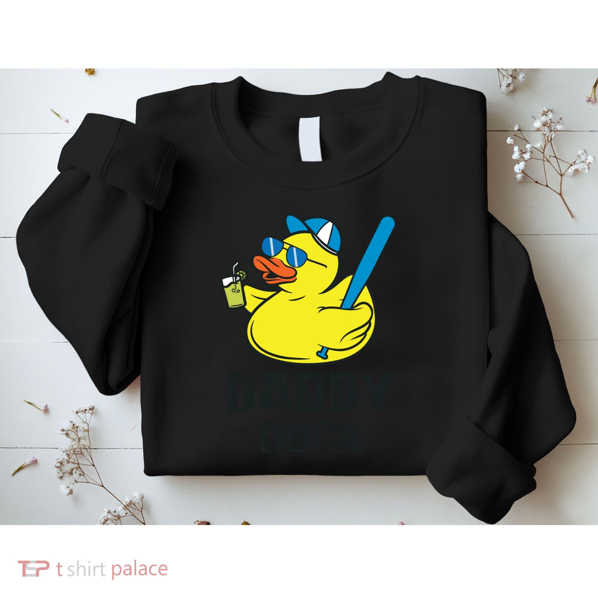 Daddy Duck Baseball Dad Rubber Duck Gift Sweatshirt