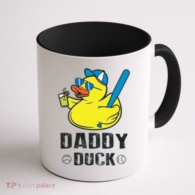 Daddy Duck Baseball Dad Rubber Duck Gift Coffee Mug back