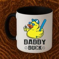 Daddy Duck Baseball Dad Rubber Duck Gift Coffee Mug thumb 2