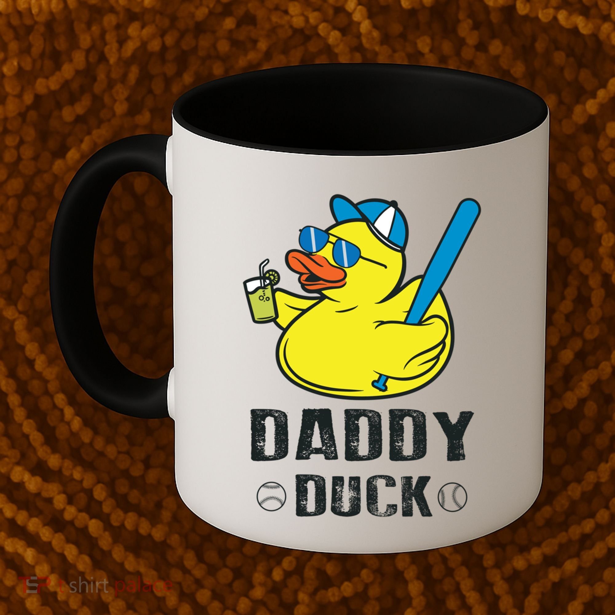 Daddy Duck Baseball Dad Rubber Duck Gift Coffee Mug