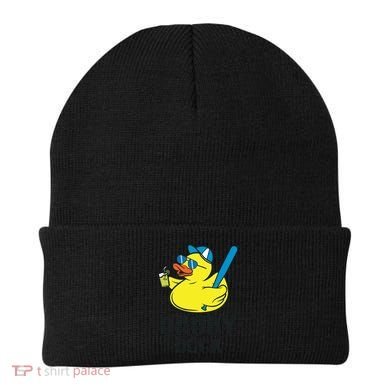 Daddy Duck Baseball Dad Rubber Duck Gift Beanie