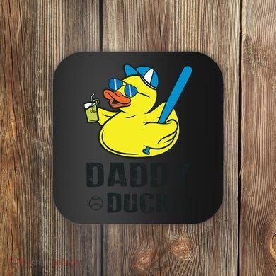 Daddy Duck Baseball Dad Rubber Duck Gift Coaster