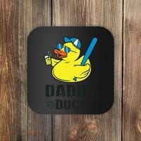 Daddy Duck Baseball Dad Rubber Duck Gift Coaster thumb 0