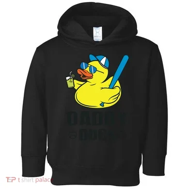 Daddy Duck Baseball Dad Rubber Duck Gift Toddler Hoodie