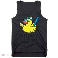 Daddy Duck Baseball Dad Rubber Duck Gift Tank Top thumb 0