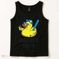 Daddy Duck Baseball Dad Rubber Duck Gift Tank Top thumb 2