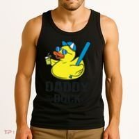 Daddy Duck Baseball Dad Rubber Duck Gift Tank Top thumb 3