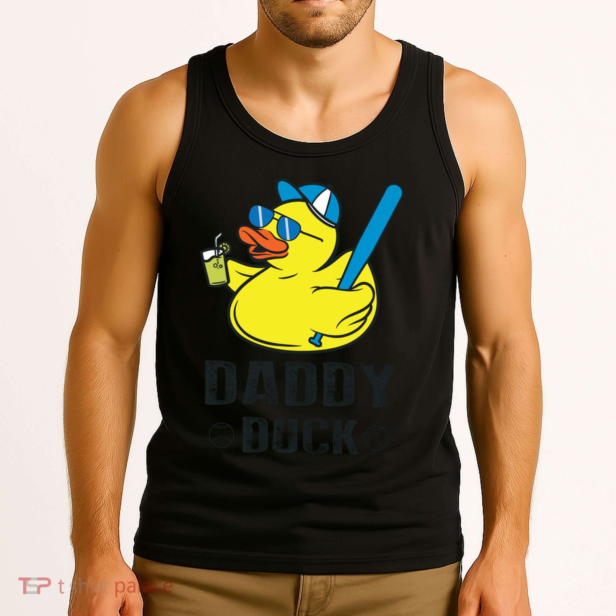 Daddy Duck Baseball Dad Rubber Duck Gift Tank Top