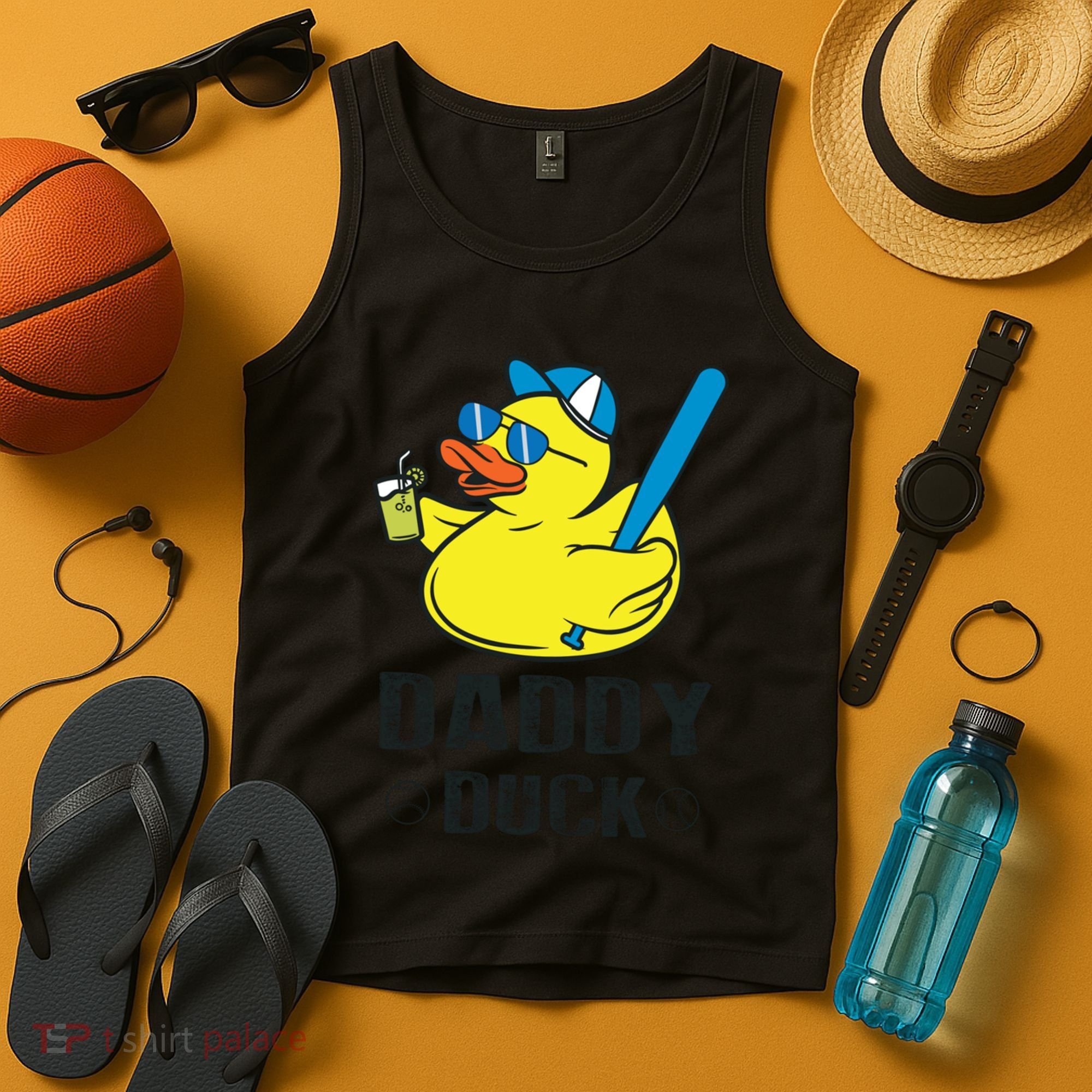 Daddy Duck Baseball Dad Rubber Duck Gift Tank Top