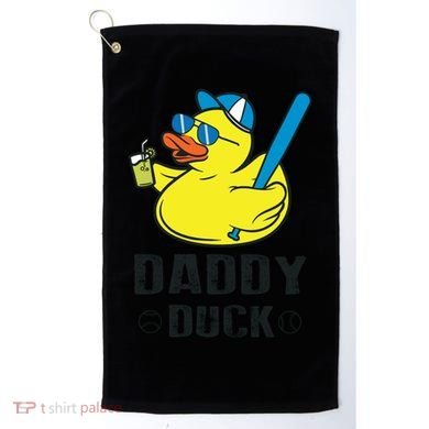 Daddy Duck Baseball Dad Rubber Duck Gift Golf Towel