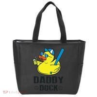 Daddy Duck Baseball Dad Rubber Duck Gift Tote Bag thumb 0