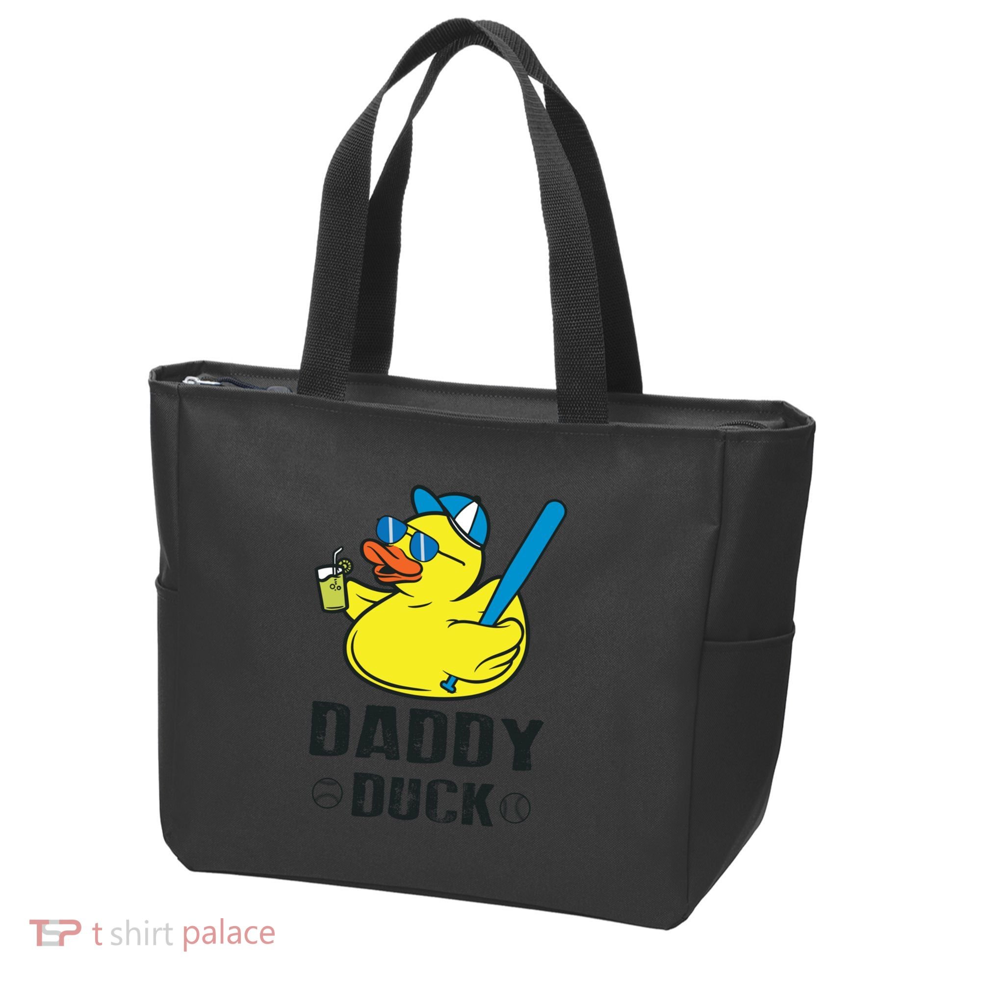 Daddy Duck Baseball Dad Rubber Duck Gift Tote Bag