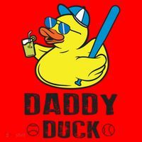 Daddy Duck Baseball Dad Rubber Duck Gift Santa Hat thumb 1