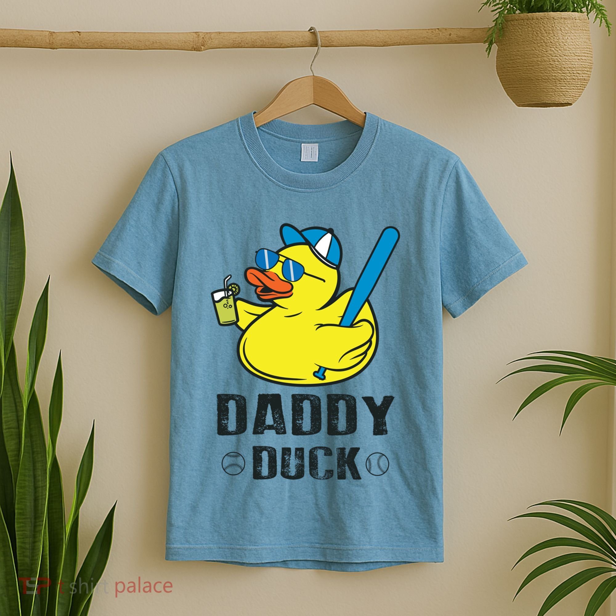 Daddy Duck Baseball Dad Rubber Duck Gift T-Shirt