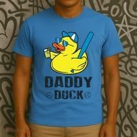 Daddy Duck Baseball Dad Rubber Duck Gift T-Shirt thumb 3