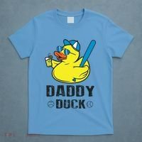 Daddy Duck Baseball Dad Rubber Duck Gift T-Shirt thumb 4