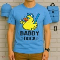 Daddy Duck Baseball Dad Rubber Duck Gift T-Shirt thumb 5