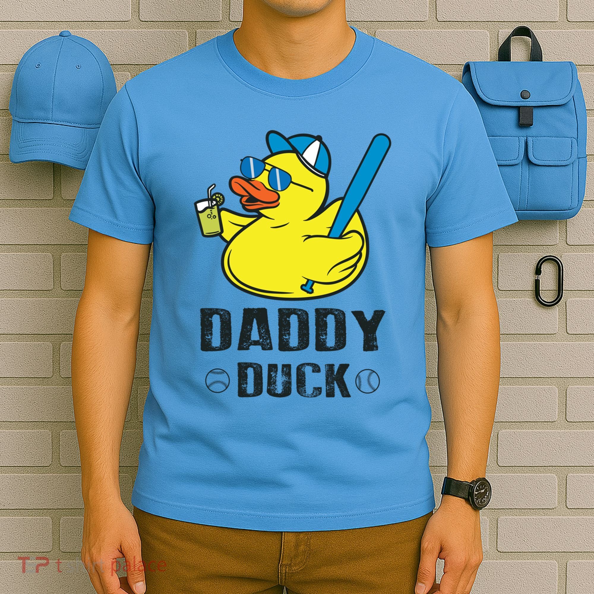 Daddy Duck Baseball Dad Rubber Duck Gift T-Shirt