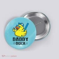 Daddy Duck Baseball Dad Rubber Duck Gift Button thumb 0