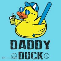 Daddy Duck Baseball Dad Rubber Duck Gift Button thumb 1
