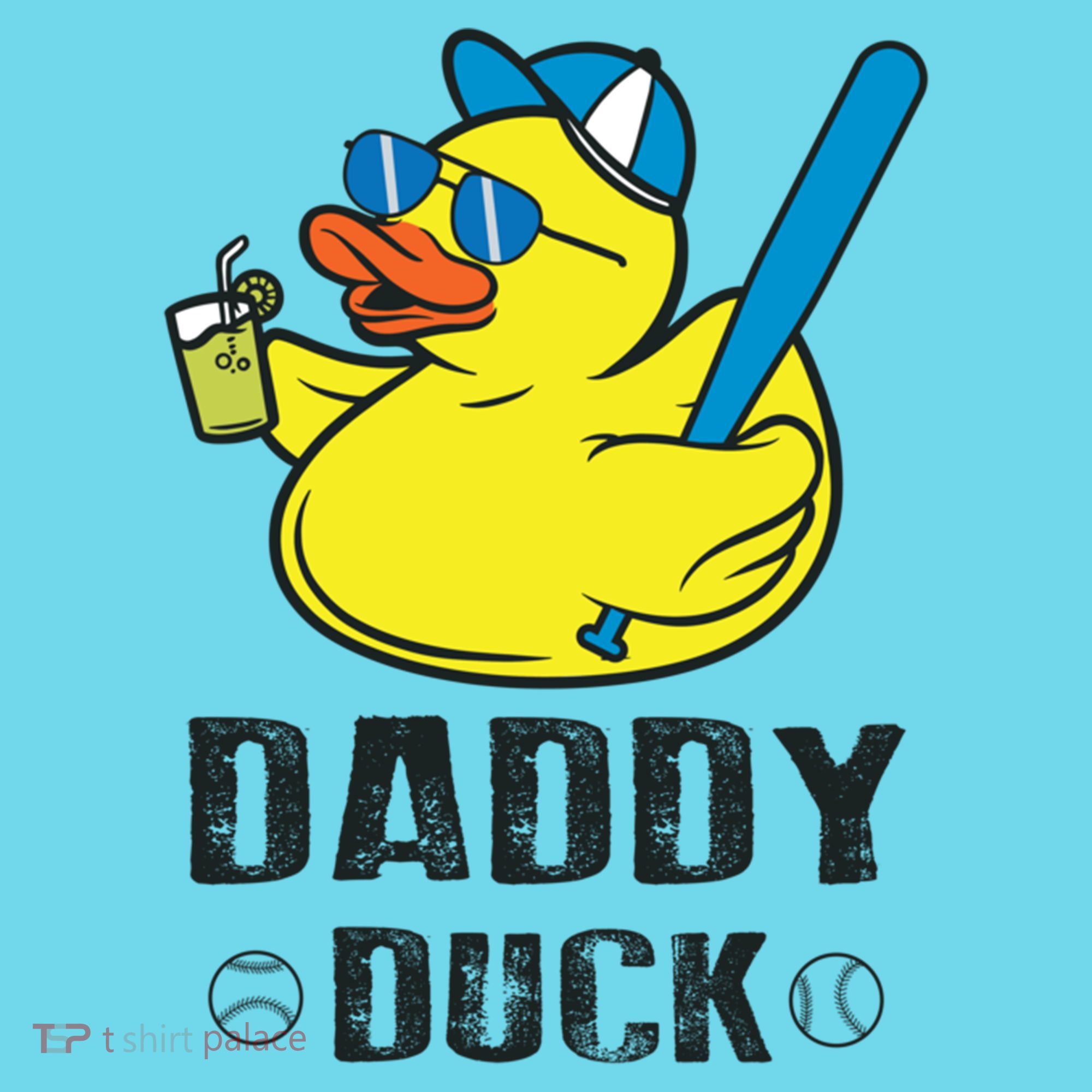 Daddy Duck Baseball Dad Rubber Duck Gift Button