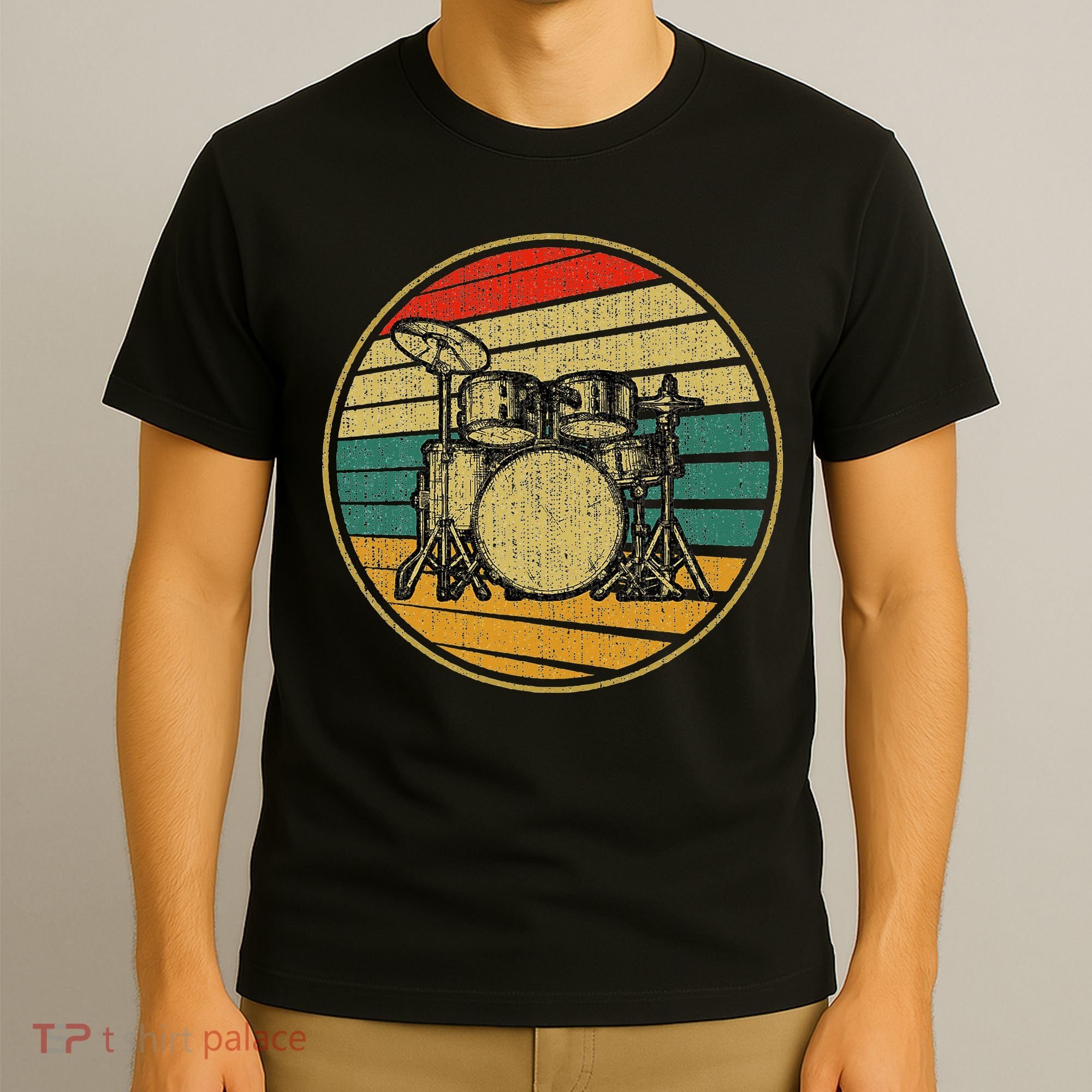 Drums Drummer Band Drumset Retro Vintage Drum Set 70s 80s T-Shirt