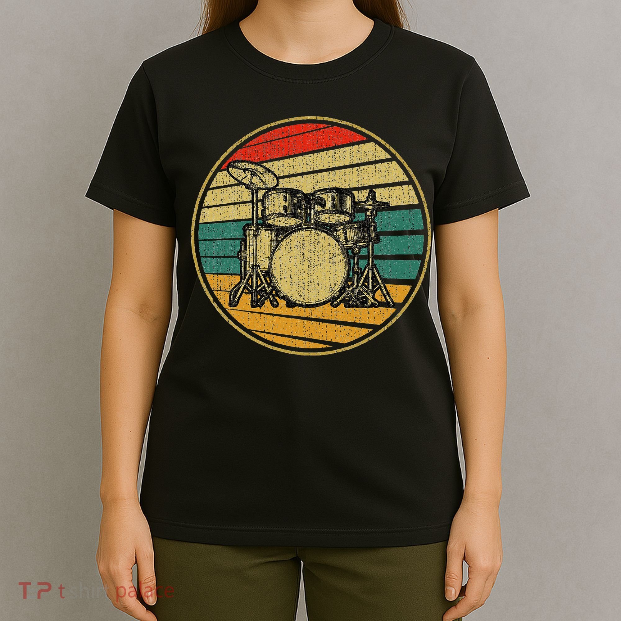 Drums Drummer Band Drumset Retro Vintage Drum Set 70s 80s T-Shirt