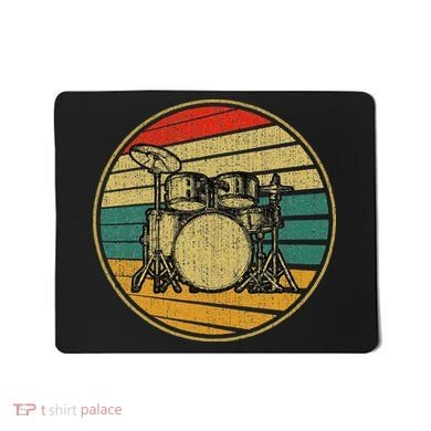 Drums Drummer Band Drumset Retro Vintage Drum Set 70s 80s Mousepad