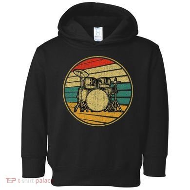 Drums Drummer Band Drumset Retro Vintage Drum Set 70s 80s Toddler Hoodie