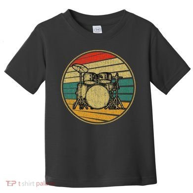 Drums Drummer Band Drumset Retro Vintage Drum Set 70s 80s Toddler T-Shirt