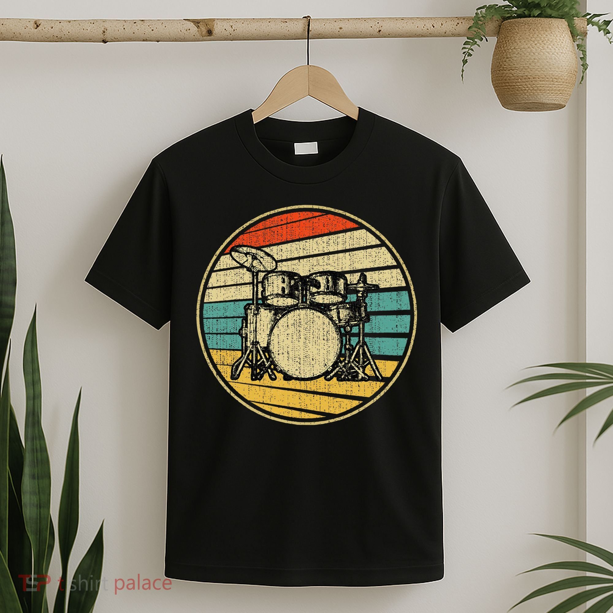 Drums Drummer Band Drumset Retro Vintage Drum Set 70s 80s T-Shirt