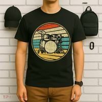 Drums Drummer Band Drumset Retro Vintage Drum Set 70s 80s T-Shirt thumb 6