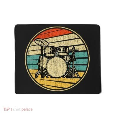 Drums Drummer Band Drumset Retro Vintage Drum Set 70s 80s Mousepad