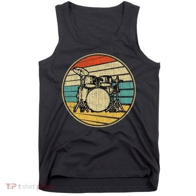 Drums Drummer Band Drumset Retro Vintage Drum Set 70s 80s Tank Top