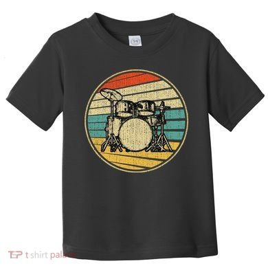 Drums Drummer Band Drumset Retro Vintage Drum Set 70s 80s Toddler T-Shirt
