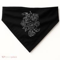 Distressed Death Before Decaf (Coffee) USA-Made Doggie Bandana thumb 0