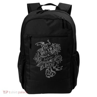 Distressed Death Before Decaf (Coffee) Backpack