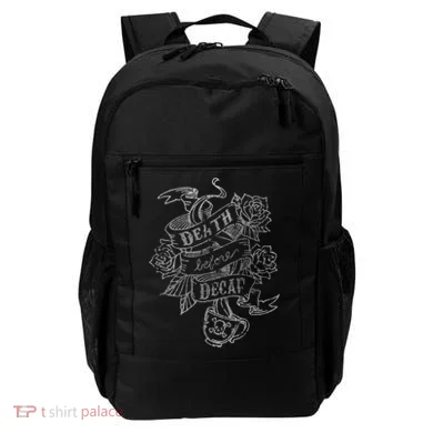Distressed Death Before Decaf (Coffee) Backpack