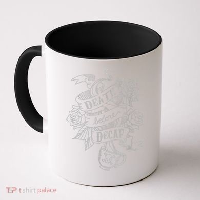 Distressed Death Before Decaf (Coffee) Coffee Mug