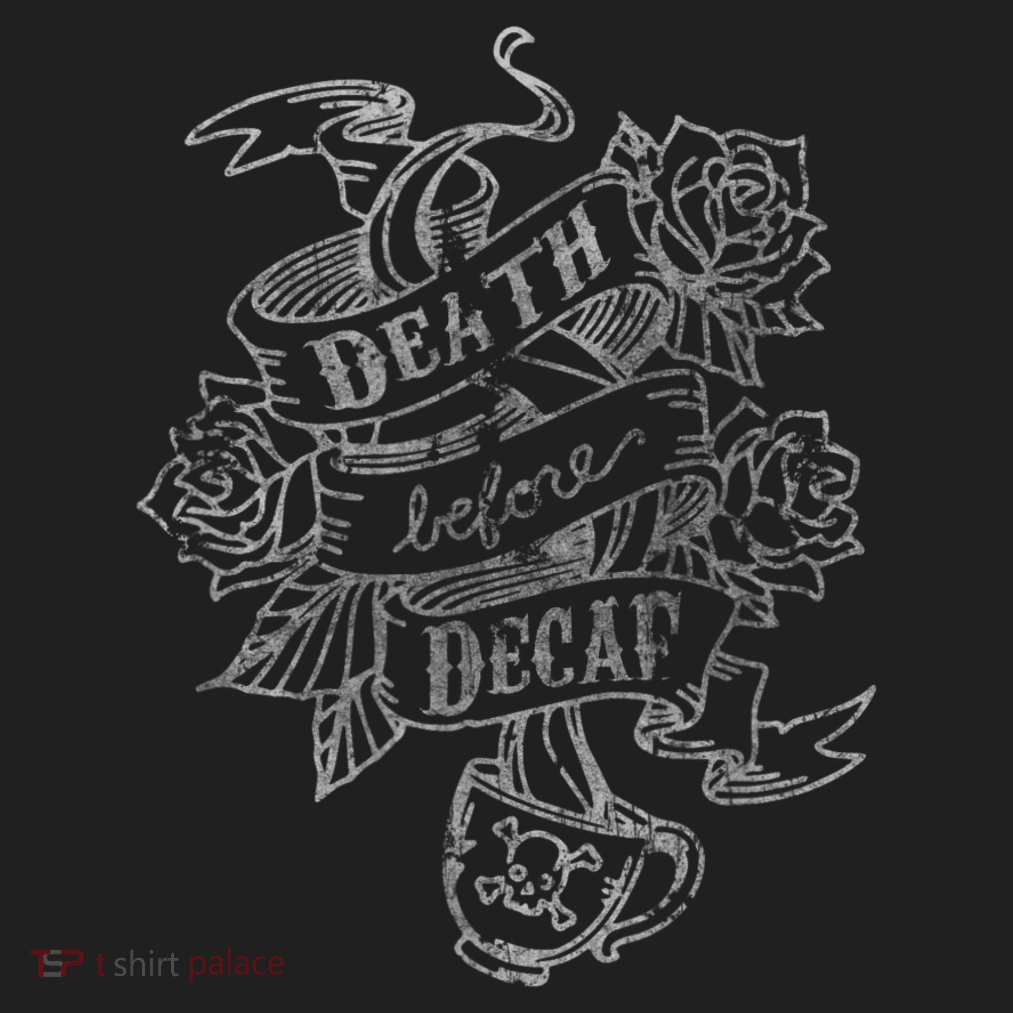 Distressed Death Before Decaf (Coffee) Beanie