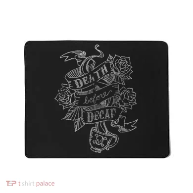 Distressed Death Before Decaf (Coffee) Mousepad