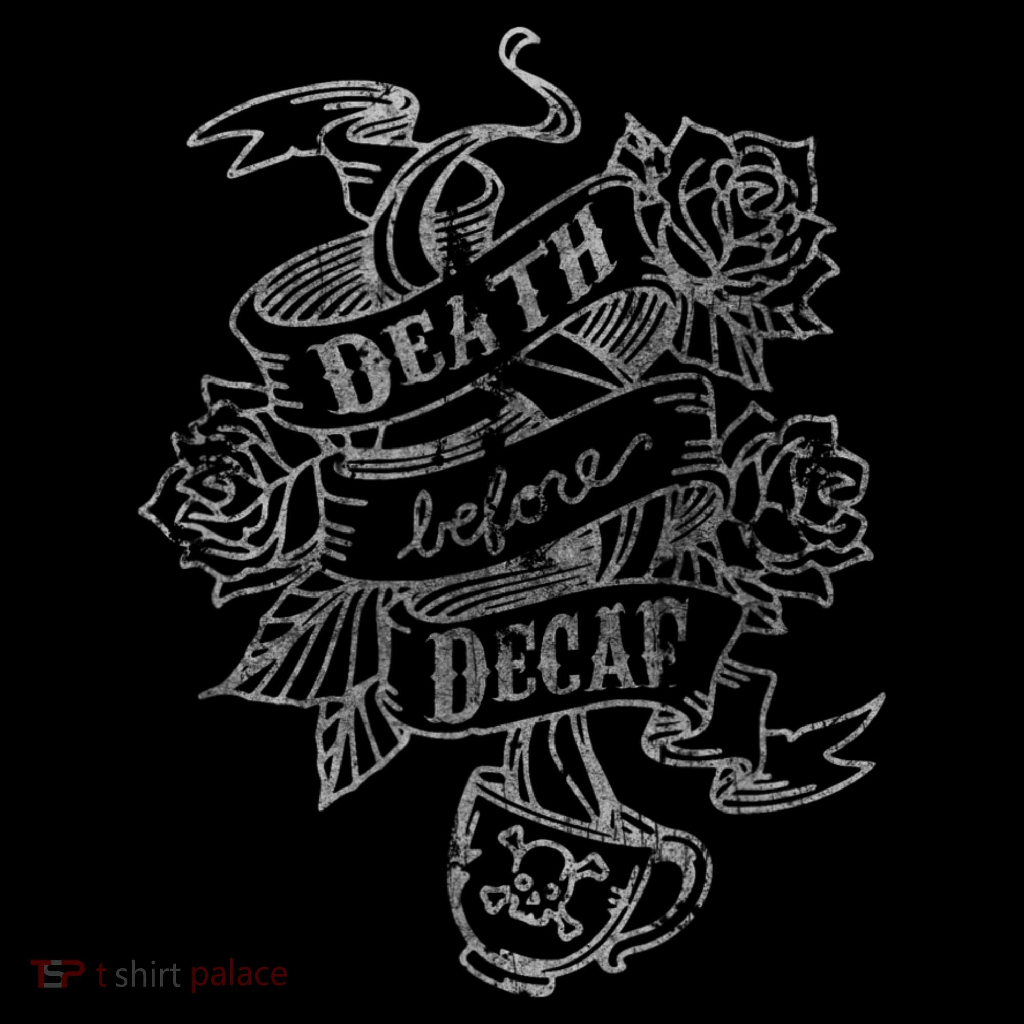 Distressed Death Before Decaf (Coffee) Mousepad