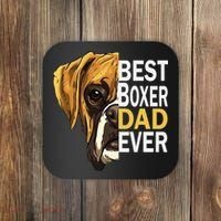 Dog dad, best dog dad ever, dog dad boxer dad Coaster thumb 0