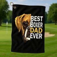 Dog dad, best dog dad ever, dog dad boxer dad Golf Towel thumb 1