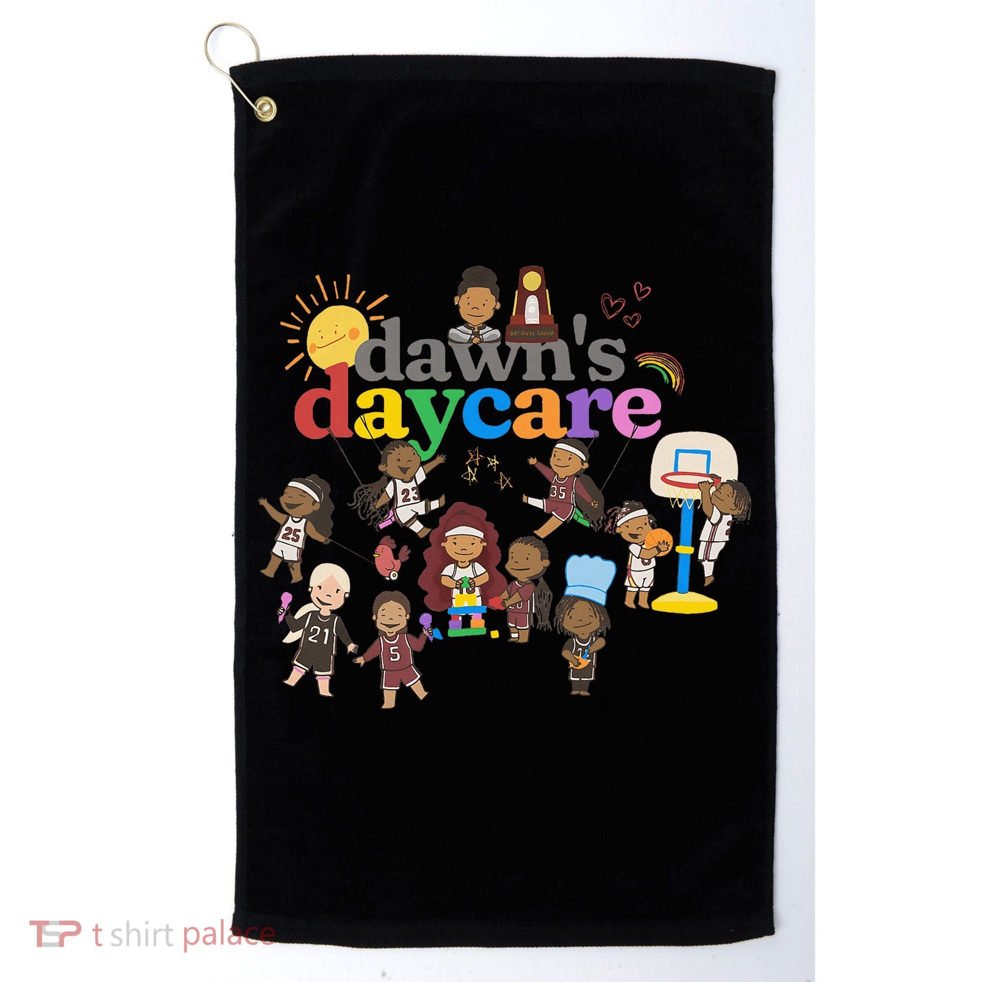 DawnS Daycare Basketball Cute Funny Golf Towel